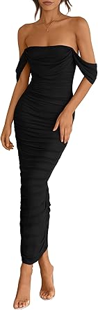 Photo 1 of * BLACK*
GRACE KARIN Women Sleeveless One Shoulder Sequin Dress Sparkly Glitter Wrap Dress Sequin Formal Maxi Dresses with Slit Champagne M
