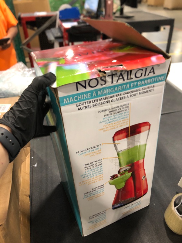 Photo 1 of *similar * Nostalgia Frozen Drink Maker and Margarita Machine for Home - 32-Ounce Slushy Maker with Stainless Steel Flow Spout - Easy to Clean and Double Insulated - Retro Red
