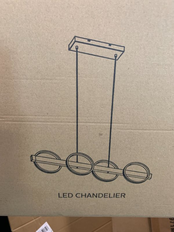 Photo 1 of *similar look at next pic in brown* Shine LUEST 34W Modern LED Ceiling Light, 3000K-6000K Dimmable Ceiling Lighting Fixtures Ceiling Mount 4 Rings Black Flush Mount LED Chandelier Ceiling Lamp with Remote for Kitchen Bedroom, 2720LM