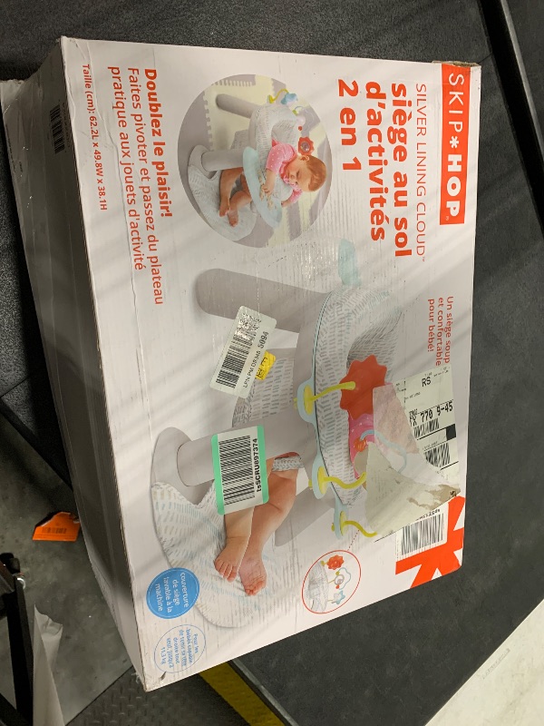 Photo 1 of ***ONE  LEG MISSING***
Skip Hop 2-in-1 Sit-up Activity Baby Chair, Silver Lining Cloud. 