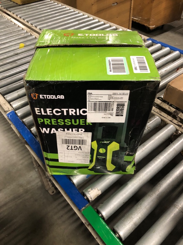 Photo 1 of Pressure Washer, 3500 PSI Max 2.4GPM ETOOLAB Power Washer with 4 Nozzels Electric Pressure Washer for Patio Pool Cleaning Car Washers Fence 22FT Cord and 22FT Hose (Green) [will need to replace hose]