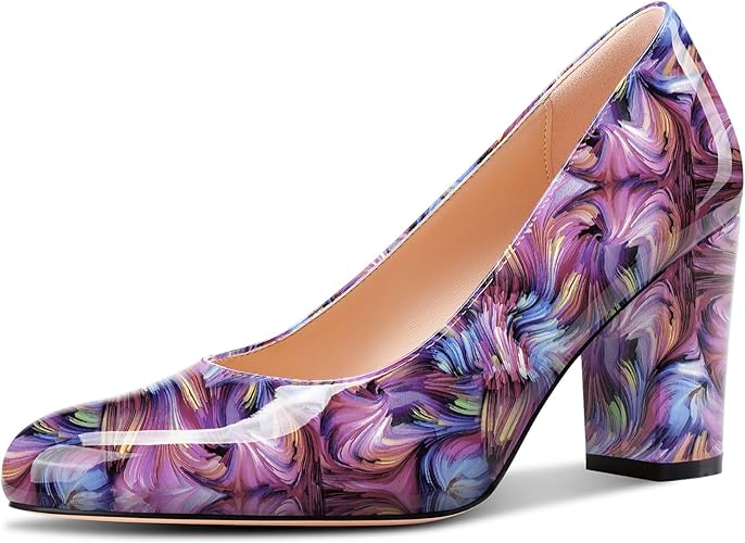 Photo 1 of Castamere Womens High Chunky Block Heel Round Toe Pumps Slip-on Prom Dress Patent Leather 3.2 Inches Heels SIZE 8.5            
 
