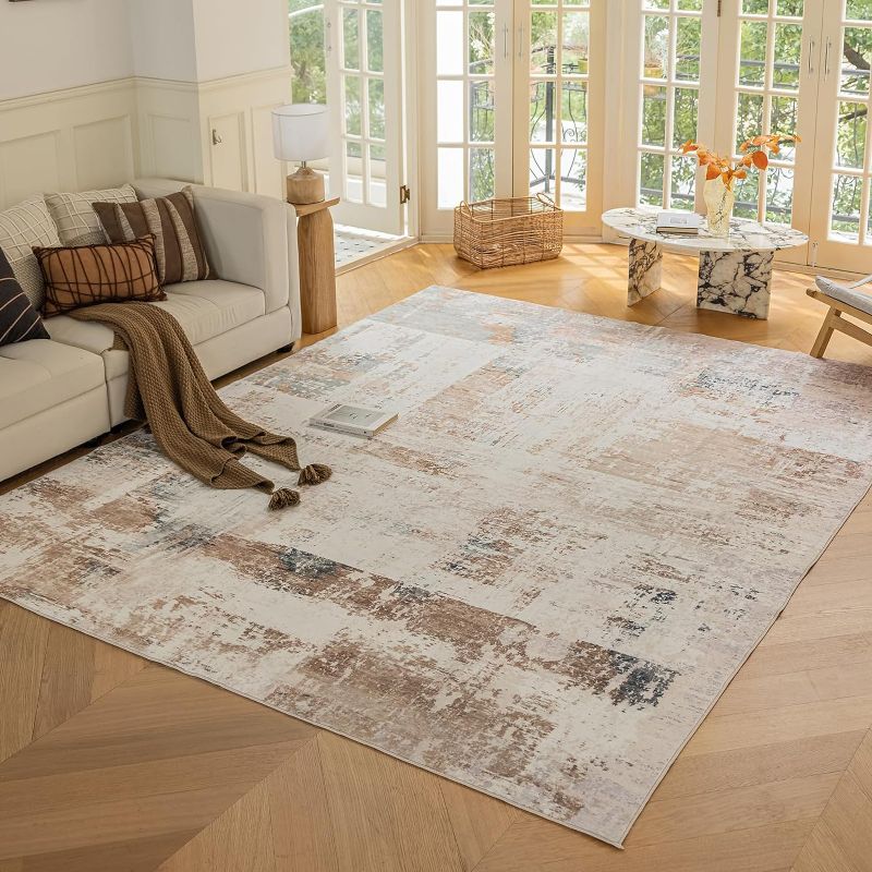 Photo 1 of 

8x10 Area Rug for Bedroom, Washable Morden Art Rug for Living Room Kitchen Dining Room, Non-Slip Faux Wool Home Decor Carpet - Brown & Gold
Size:10' x 8'
