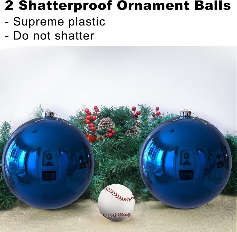 Photo 1 of 
oyal Blue 6.0" Extra Large Christmas Balls - Christmas Tree Decoration Ornaments Shatterproof Hanging Shiny Balls for Birthday Holiday Wedding Decorations Set of 2pcs
