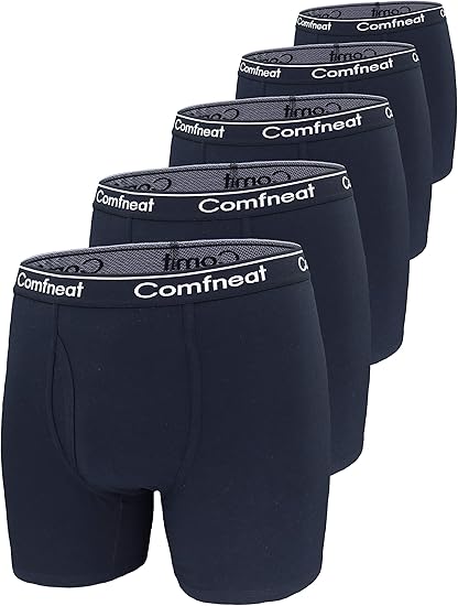 Photo 1 of 
Comfneat Men's 5-Pack Big & Tall 5XL- Boxer Briefs Cotton Spandex Underwear Underpants with Fly
