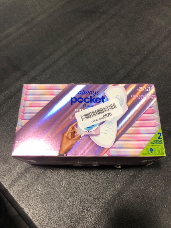 Photo 1 of 
Always Pocket Feminine Pads for Women with FlexFoam, Size 2, Heavy Flow, with Wings, Unscented, 20 Count