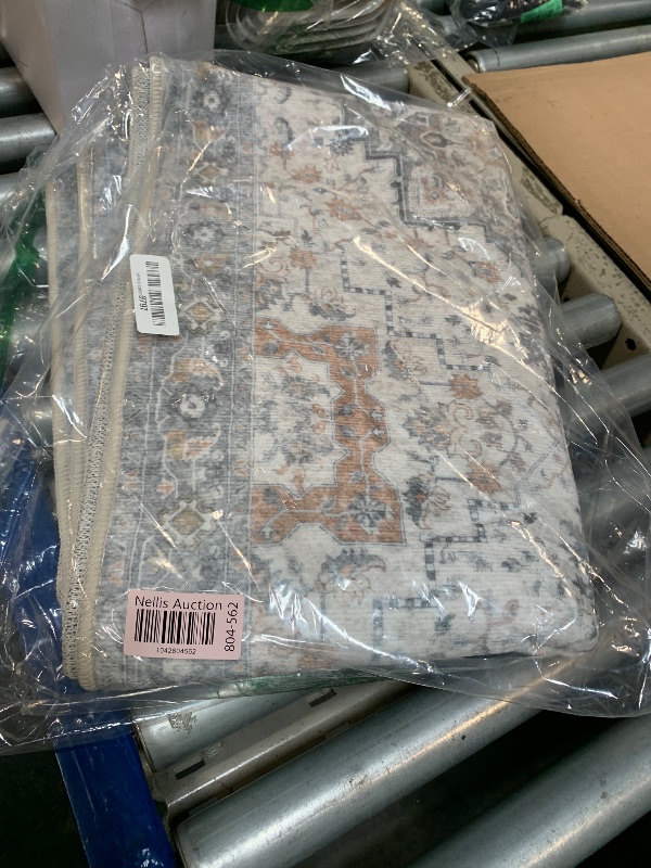 Photo 1 of GENIMO 8x10 Area Rugs for Living Room, Machine Washable Non Slip Vintage Rugs, Low Pile Lightweight Chenille Print Rug for Bedroom, Dining Room, Home Office, Light Taupe Brown