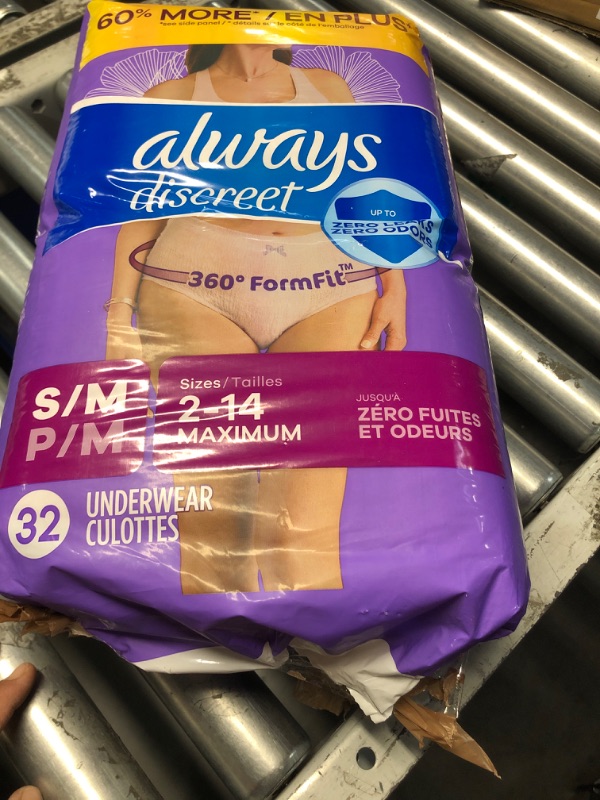 Photo 1 of 
Always Discreet Incontinence & Postpartum Incontinence Underwear for Women, Small/Medium, Maximum Protection, 32 Count