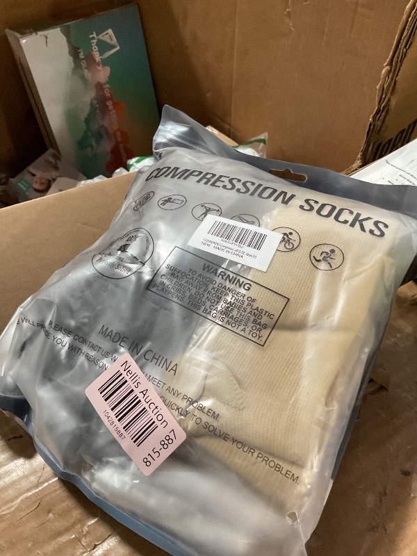 Photo 1 of (PARTIAL SET) (BAGGED) CHARMKING Compression Socks for Women & Men (8 Pairs) 15-20 mmHg Graduated Copper Support Socks are Best for Pregnant, Nurses - Boost Performance, Circulation, Knee High & Wide Calf (L/XL, Multi 52)