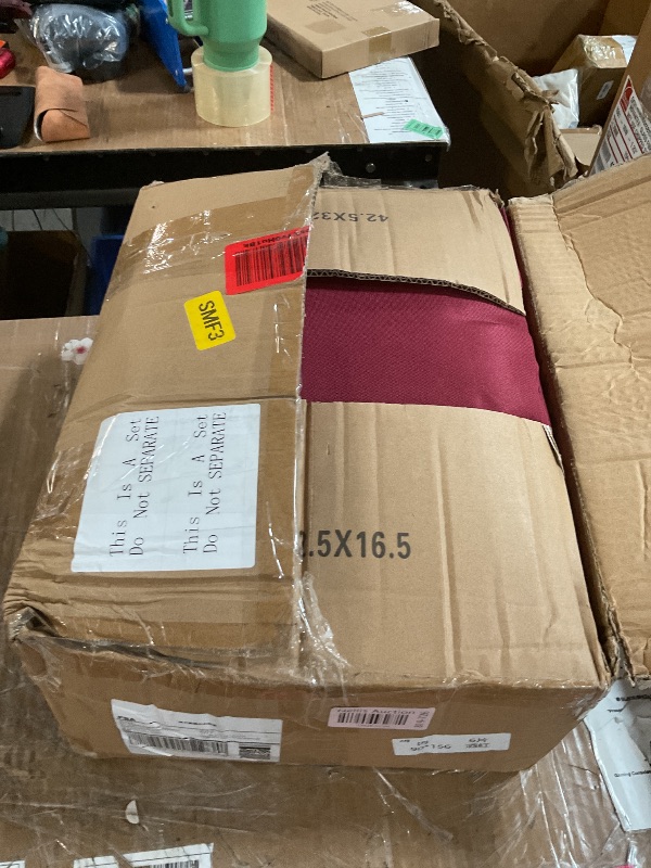 Photo 1 of (MAROON) (PARTIAL SET) Fitable Burgundy Rectangle Table Clothes, 6 Pack - 90 x 156 Inch - Reusable and Washable Tablecloths, Polyester Fabric Table Covers for Wedding, Party, Banquet, Formal Events