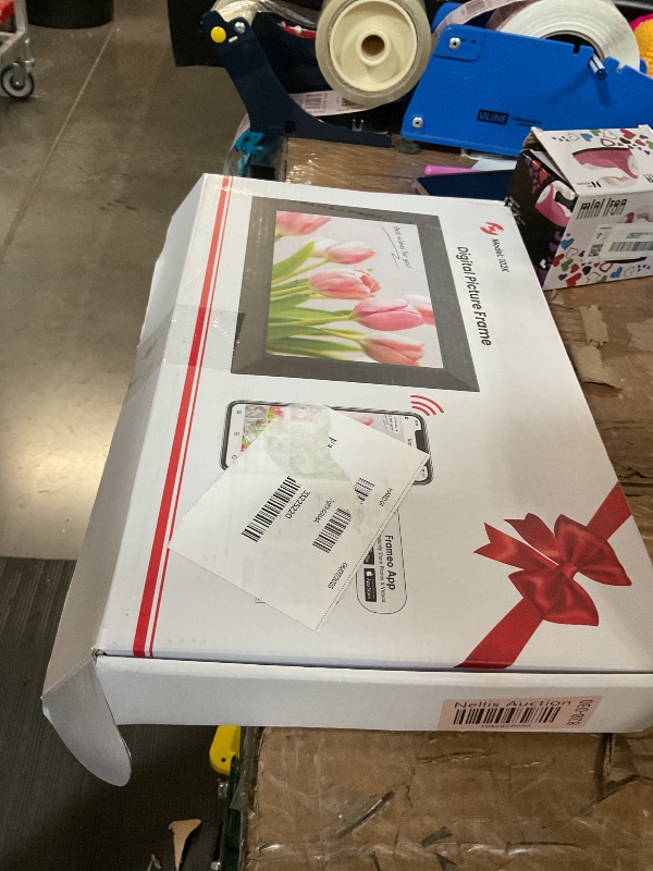Photo 1 of ***(MAJOR DAMAGE/ SEE NOTES)***Frameo 10.1 Inch WiFi Digital Picture Frame, 1280x800 HD IPS Touch Screen Photo Frame Electronic, 32GB Memory, Auto-Rotate, Wall Mountable, Share Photos/Videos Instantly via Frameo App from Anywhere
