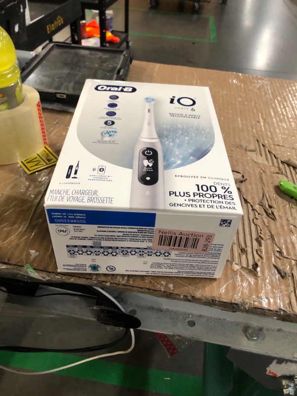 Photo 1 of *FACTORY SEALED*
Oral-B iO Series 6 Rechargeable Electric Toothbrush with Visible Pressure Sensor to Protect Gums, 2 Minute Timer, 5 Cleaning Settings, 1 Replacement Toothbrush Head, and Travel Case, Grey Opal