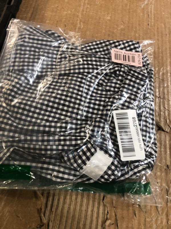 Photo 1 of ??????Women Plaid Pants Wide Leg Pajama Boxer Pants Elastic Waist Y2K Lounge Gingham Bottoms Black M