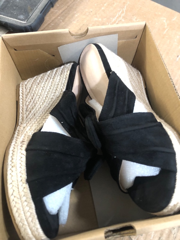 Photo 1 of Womens Espadrilles Slip on Wedge Sandals Slides Bow Tie Platform Open Toe Summer Mules Shoes 7