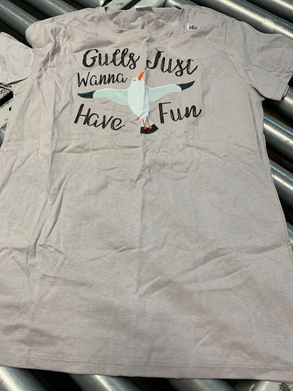 Photo 1 of (girls medium)(see all images) Gulls Just Wanna Have Fun T-Shirt Seagulls Gift Women Girls T-Shirt