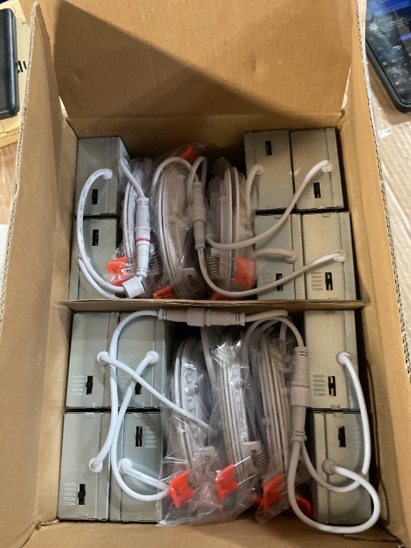 Photo 1 of (Please see all images) UVFD 24 Pack 4 Inch 5CCT Ultra-Thin LED Recessed Ceiling Light with Junction Box,2700K/3000K/3500K/4000K/5000K