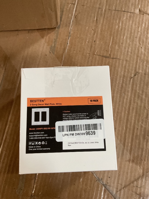 Photo 1 of [10 Pack] BESTTEN Decorator Wall Plate, 2 Gang Standard Size Outlet Cover for GFCI and USB Receptacles, H4.53” x W4.57”, Unbreakable Polycarbonate Material, UL Listed, White