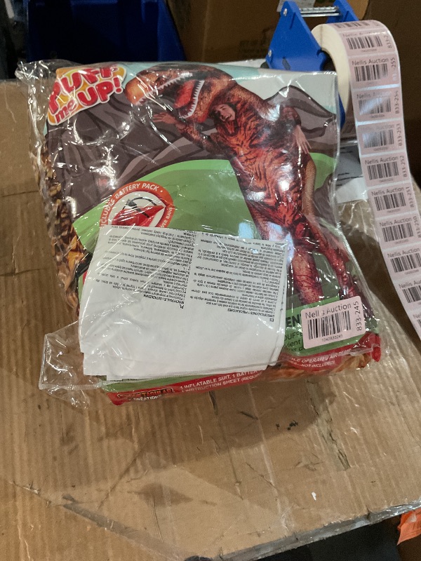 Photo 1 of (BAGGED) Spooktacular Creations Adult Halloween Inflatable Costume, Realistic T-rex Blow Up, Full Body Brown Dinosaur Costumes, Funny Inflatable Suit for Halloween Dress Up Parties