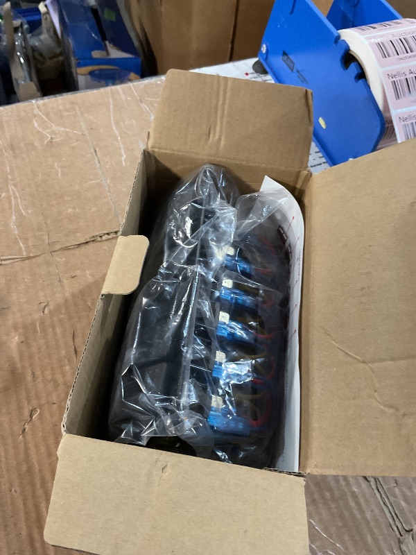 Photo 1 of RVBOATPAT 6 Gang Marine Switch Panel Boat Switch Panel Waterproof 12V Rocker Switch Panel Blue LED Lighted with USB Cigarette Lighter Socket Voltmeter