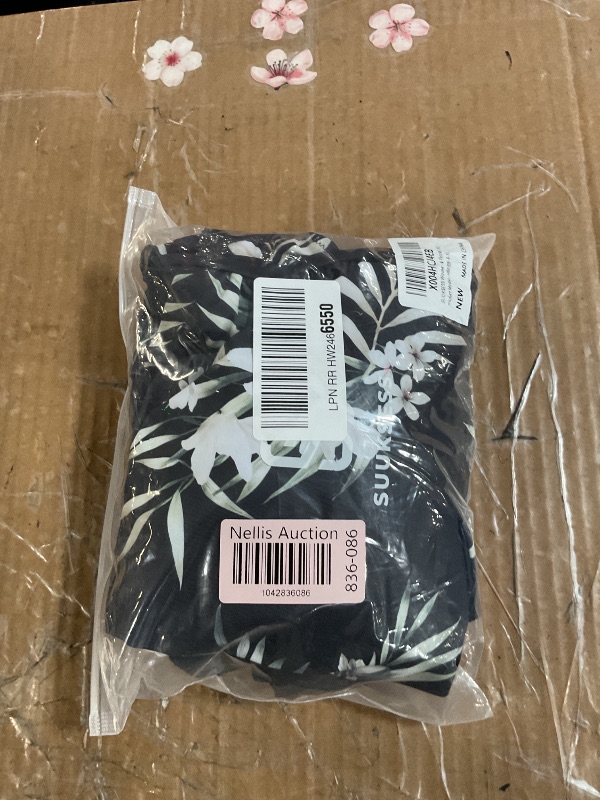Photo 1 of (XL) (BAGGED) SUUKSESS Women Sexy Halter Tankini Bathing Suits Slimming Tummy Control High Waisted Swimsuits 2 Piece (Black Floral, XL)