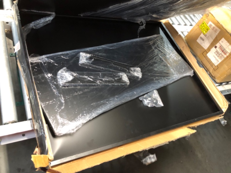 Photo 1 of ***MAJOR DAMAGE - BENT - DENTED - MISSING HARDWARE***
MinCHI257 38" L x 13" W x 30" H Metal Tall Rectangular Planter - Large Planter Box for Outdoor Patio/Porch Modern Design for Plants, Flowers, Garden,Spliced Flower Pot (Black)