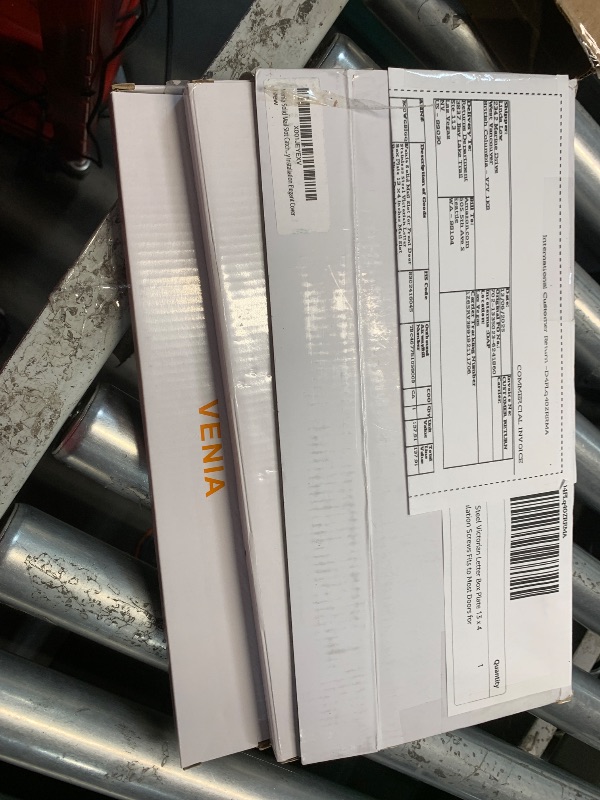 Photo 1 of (Used) Venia Solid Mail Slot for Front Door Stainless Steel Victorian Letter Box Plate 13 x 4 inches Mail Slot Rear Piece Durable Satin Insulation
