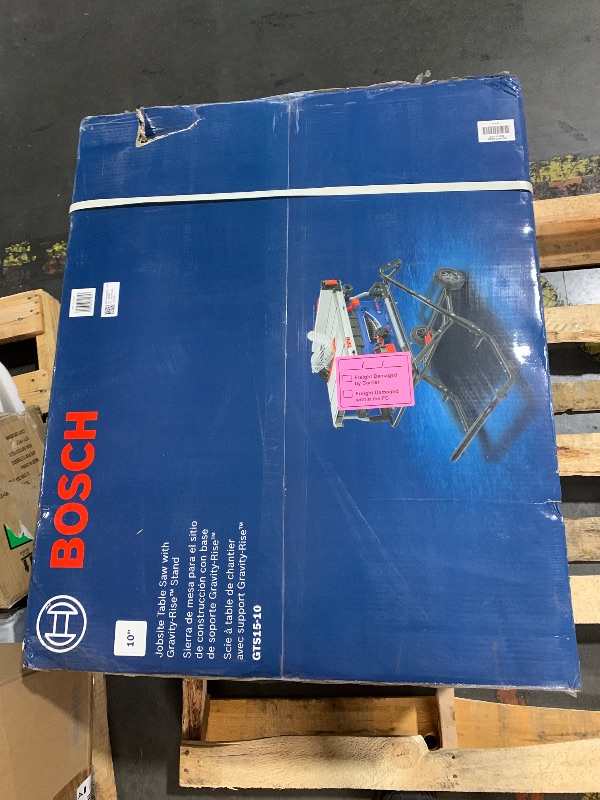 Photo 1 of ***FACTORY SEALED***BOSCH GTS15-10 10 Inch Portable Jobsite Table Saw with Gravity-Rise Wheeled Stand, 15 Amp, 32-1/8 Inch Rip Capacity, 4 HP