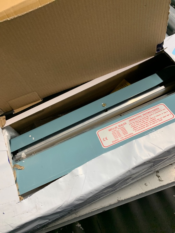 Photo 1 of ****parts only **** SEELAUGH Impulse Sealer 16 inch Heat Sealer for Plastic Bags, Metal Plastic Bag Sealer Heat Seal, Mylar Bag Sealer, Manual Poly Bag Hot Seal Sealing Machine with 4 Repair Kit(2 Cutting Lines Included)