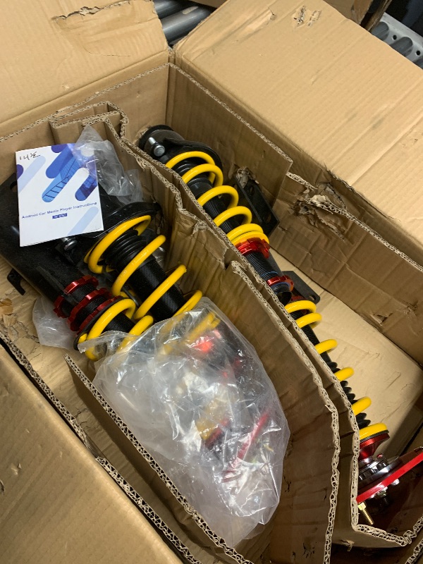 Photo 1 of KUIPERAUTO Lowering Coilovers Struts Compatible for 2009-2014 Matrix E140 Compatible for 2009-2017 Toyota Corolla E160 Front Rear Shocks Adjustable Height Suspension Coil Spring Strut Set of 4 Yellow