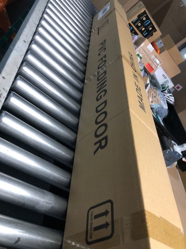 Photo 1 of *** FACTORY SEALED***DIYHD 38X80in Interior Accordion Door with Frosted Acrylic Glass,White PVC Folding Door with Installation Hardware