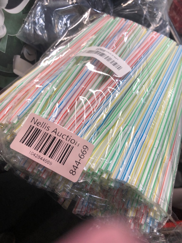 Photo 1 of ?500packs? Flexible Plastic Straws -9.45" Extra Height Bendy Straws Prefer for Tumblers/Bottled Drinks/All Hot or Cold Drinking Striped Color Mixed