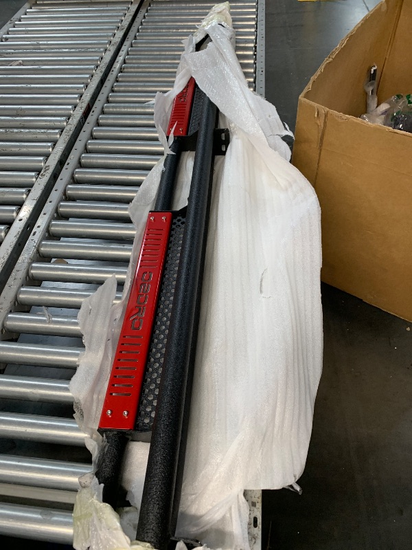 Photo 1 of ***VEHICLE UNKNOWN** ***STOCK PHOTO REFERENCE ONLY***oEdRo All Steel Running Boards with Paintable Step Plates, Bolt-on Side Steps Compatible with 2021-2024 Jeep Wrangler 4XE, Black and Red Powder Coated Nerf Bars