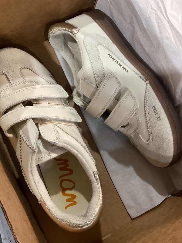 Photo 1 of (Used)(see images) Sam Edelman Women's Talia Sneaker Modern Ivory/Lily White/Gold L 7.5 Medium
