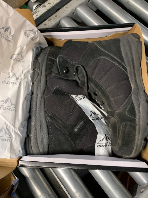 Photo 1 of (9.5) (USED/FAIR) NORTIV 8 Men's Waterproof Hiking Boots Lightweight Military Tactical Work Boots Outdoor Motorcycle Combat Boots SNMT222M All Black Size 9.5 M US