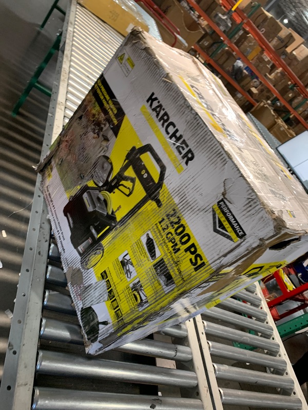 Photo 1 of (Used)(damaged) Kärcher K2200PSB SC Pressure Washer with Surface Cleaner, 2200 PSI, 25 ft. Hose, Detergent Tank, 35 ft. Cord - Max 2.07 GPM