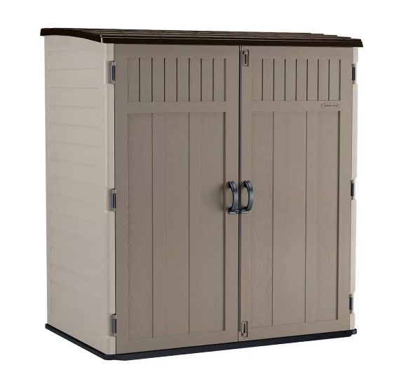 Photo 1 of (TRUCK OR TRAILER PICKUP ONLY)**STOCK PHOTO FOR REFERENCE**
Suncast 6 ft. x 3 ft. Resin Vertical Pent Storage Shed with Floor Kit
