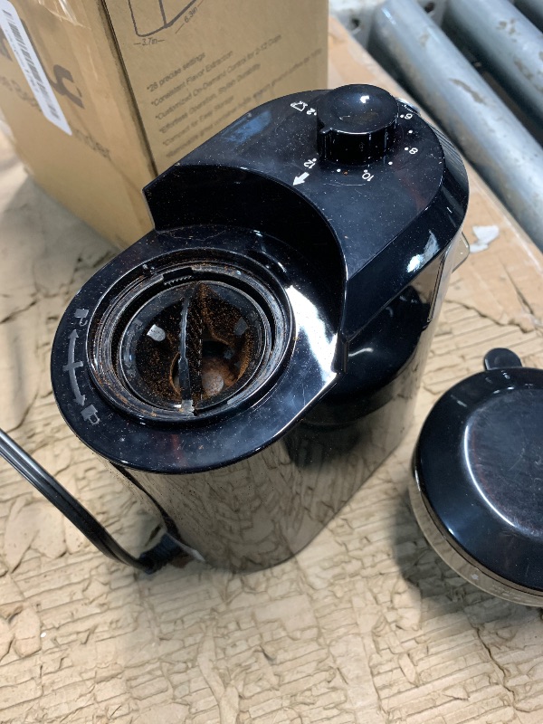 Photo 1 of (used)(see all images) Wancle Burr Coffee Grinder Flat Burr Coffee Grinder with 28-Setting, Precise Grinding with 2-12 Cup Capacity, Easy to Clean, Compact 