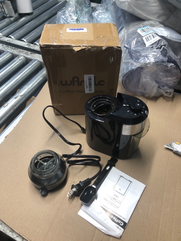 Photo 1 of (used)(see all images) Wancle Burr Coffee Grinder Flat Burr Coffee Grinder with 28-Setting, Precise Grinding with 2-12 Cup Capacity, Easy to Clean, Compact 
