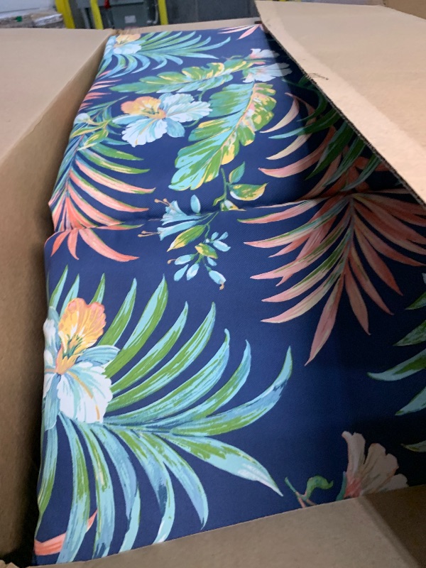 Photo 1 of  *** PACK OF 2*** Arden Outdoor Chaise Cushion, 21 in x 72 in, Weather-Proof, Rain-Proof, Fade Resistant Patio Cushion for Chaise Lounger 72 x 21, Simone Blue Tropical