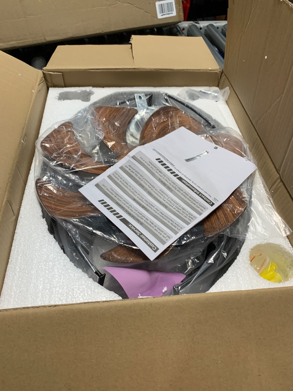 Photo 1 of LEDIARY 20" Caged Ceiling Fans with Lights and Remote, Flush Mount Bladeless Ceiling Fan Low Profile, Small Farmhouse Industrial Enclosed Ceiling Fan with Light for Bedroom, Kitchen, Indoor