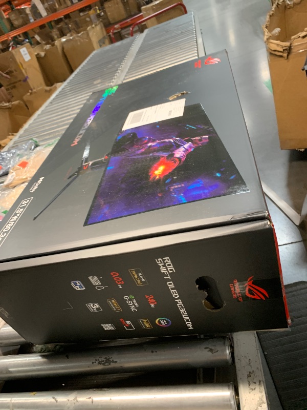 Photo 1 of (Untested)(see all images) (Missing power brick) ASUS ROG Swift 32” 4K OLED Gaming Monitor (PG32UCDM) - UHD (3840 x 2160), QD-OLED, 240Hz, 0.03ms, G-SYNC Compatible, Custom Heatsink, Graphene Film
