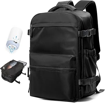 Photo 1 of (Missing vacuum) BOXSAM Small Vacuum Travel Backpack with Pump for Women,Airback Personal Item Carry on Backpacks Flight Approved 18x14x8 inches for Men