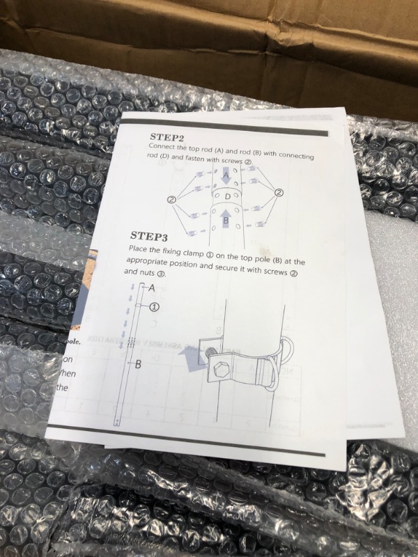 Photo 1 of (Used)(incomplete)(for parts) TOCRETOARE 2 Pack Heavy Duty Sun Shade Sail Poles with Spiral Drill Bit, Steel Shade Sail Post with D-Clamp 