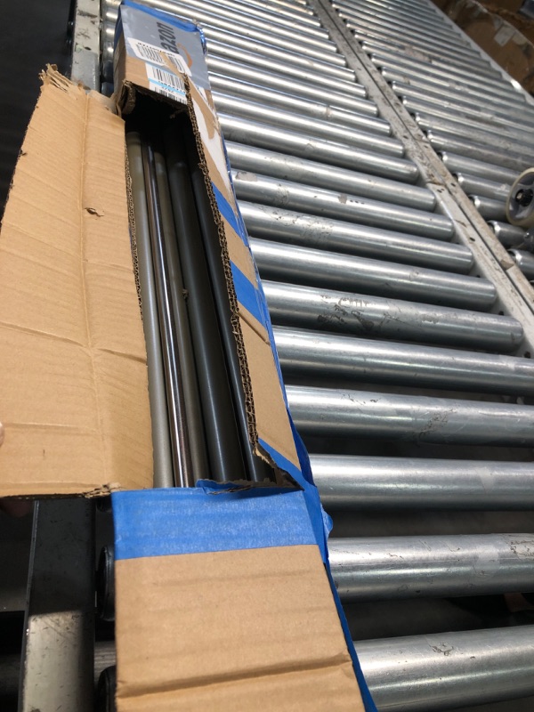 Photo 1 of (Missing pieces) KAMANINA 1 Inch Double Curtain Rods 66 to 120 (5.5-10 Feet), Telescoping Splicing Dark Silver Curtain Rod for Windows 54 to 115 Inches