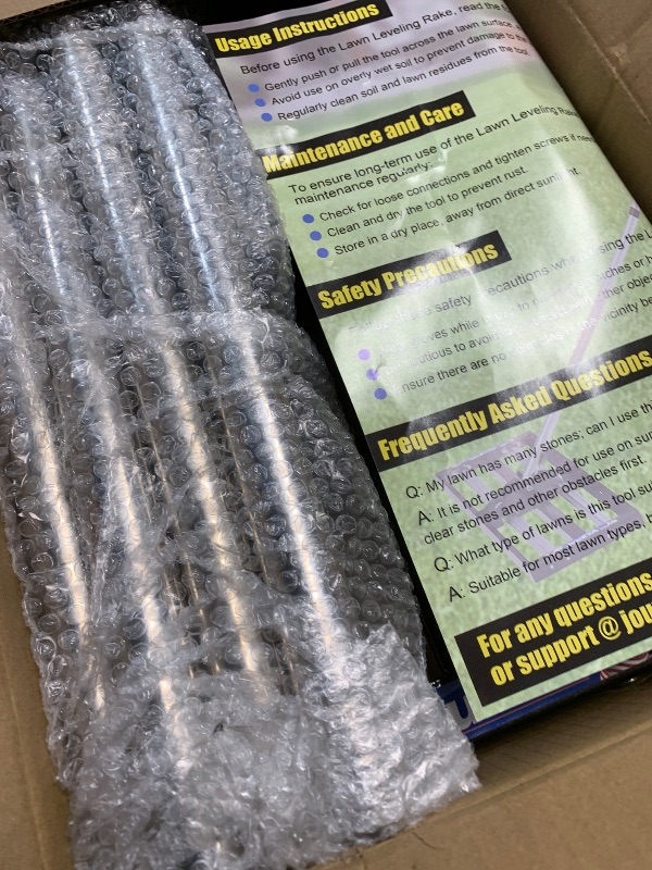 Photo 1 of Updated Lawn Leveling Rake with Aluminum Rollers, Stainless Steel 17"x10" Levelawn Tool , Heavy-Duty Lawn Leveler with 70" Extended Handle, Yard Leveling Rake Suit for Garden, Golf Lawn, Farm