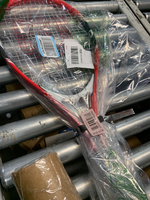 Photo 1 of (BROKEN STRINGS) (NO BOX OR BAG) (USED/FAIR) Wilson Federer Adult Recreational Tennis Racket - Grip Size 3 - 4 3/8", Red/White/Black
