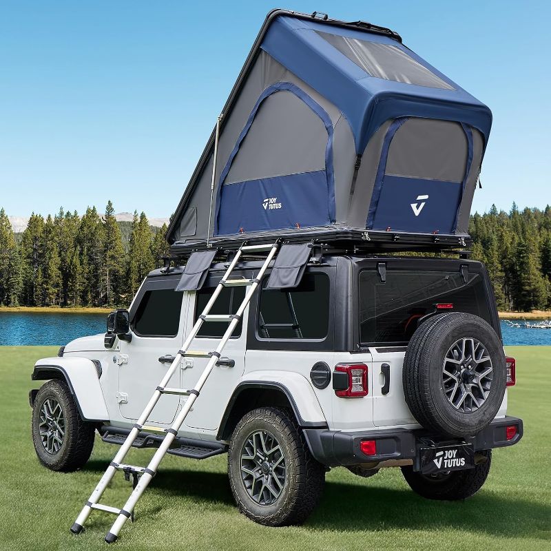 Photo 1 of *** TRUCK OR TRAILER PICK UP ONLY*** JOYTUTUS Rooftop Tent Hard Shell, Overland Aluminium Roof Top Tent with Rainfly Larger Space, LED Strip Light & Skyview Window, 2" Thick Mattress, 2-3 People Car Camping, Only Available in CA, NJ