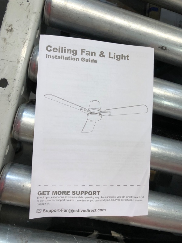 Photo 1 of ***ITEM IS NINFUNCTIONAL FOR PARTS**
OSTIVE Ceiling Fans with Lights and Remote: 52 Inch Modern Black Ceiling Fan, Low Profile Flush Mount, Quiet Reversible DC Motor & 3CCT Dimmable LED for Bedroom Living Room Kitchen Indoor Outdoor