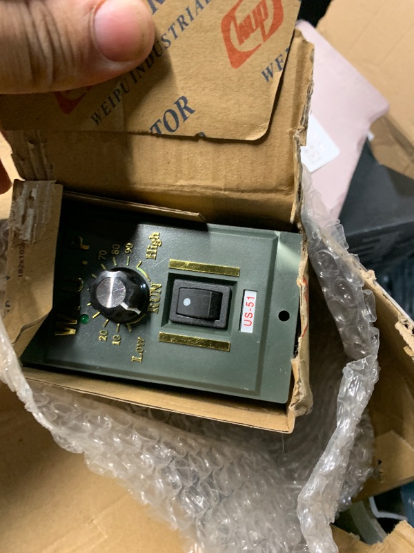 Photo 1 of High Torque AC Motor + Speed Controller + Gear Box, 250W Single Phase Electric Motor with Gearbox, Variable Speed Motor, Reversible Gear Motor with Control Box, 110V Geared Motor