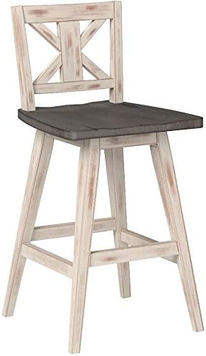 Photo 1 of ***DAMAGED - BACK CROSS-MEMBER BROKEN AND MISSING - SEE PICTURES - NO PACKAGING***
Homelegance Amsonia Counter Height Swivel Barstool (Set of 2), 18"D x 18"W x 37.5"H